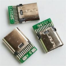 USB Type-c 帶板母座 24P夾板式測試插座