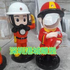 潮州工业区入口消防员卡通雕像现货优惠厂家