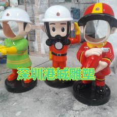 茂名消防员卡通雕像专业生产安装团队厂家