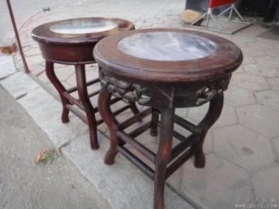 上海红木圆桌子和官帽椅维修改造翻新