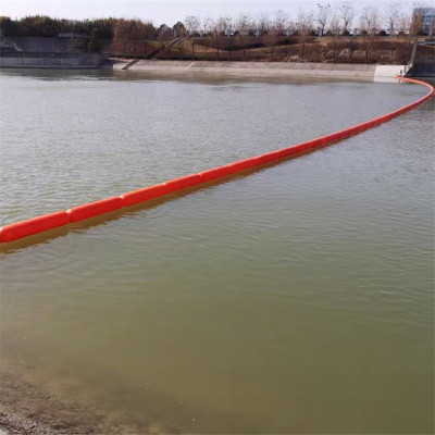 河道大距离拦漂排直径30厘米浮桶式拦污排