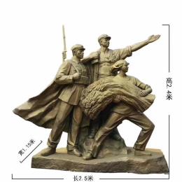 軍民收麥場(chǎng)景銅雕像紅色雕塑戰(zhàn)士人物塑像
