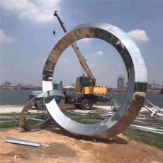 不銹鋼圓圈模型城市廣場水景金屬圓環雕塑