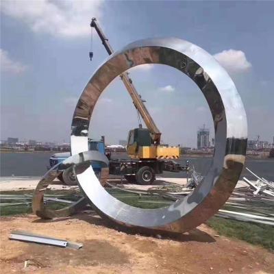 不锈钢圆圈模型城市广场水景金属圆环雕塑