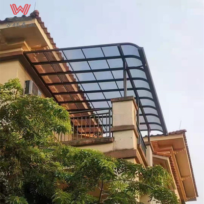 定制铝合金雨棚 别墅耐力板遮阳棚阳台露台