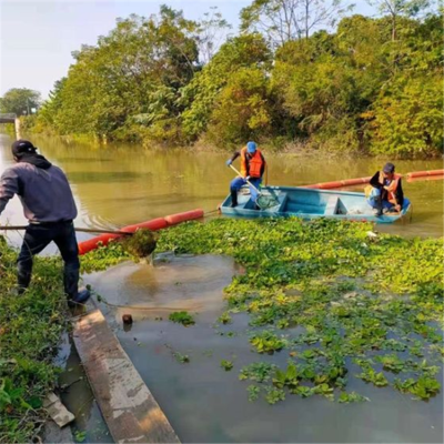 水库水位变幅较大用拦污浮排河道拦漂浮体