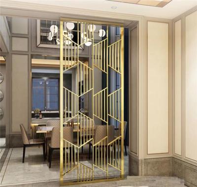 家居鈦金不銹鋼屏風(fēng)隔斷 餐廳不銹鋼隔斷