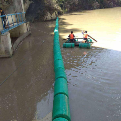 河道绿色塑料拦污排闸口拦漂浮体布设