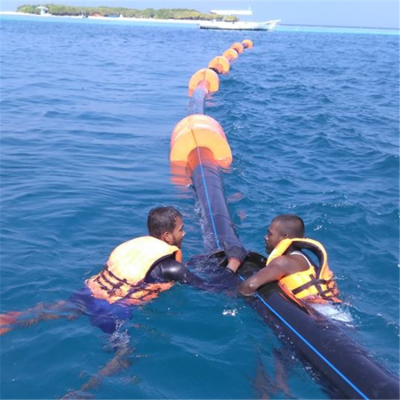 海上疏浚管道运输浮体6寸夹电缆线浮桶价格