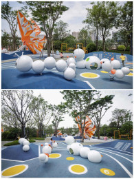 杭州游乐场不锈钢毛毛虫雕塑 彩绘动物定制