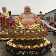 弥勒佛神像 韦陀菩萨雕像 三宝佛佛像雕塑厂