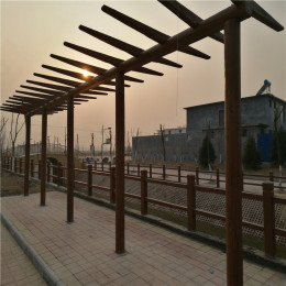 山东济南仿木廊架规格 水泥花架生产 可定制