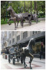 古镇景区 人物驾马车铸铜雕塑 拍照背景欧式