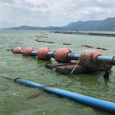 两半片夹电缆线浮筒海上管道浮撑详情