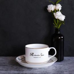欧式陶瓷咖啡杯套装 金边陶瓷奶茶杯酒