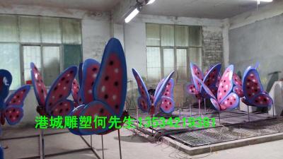 桂林观光旅游区仿真昆虫玻璃钢蝴蝶雕塑厂家