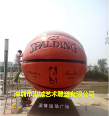 茂名体育馆标识玻璃钢篮球雕塑定制零售厂家