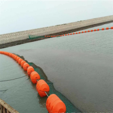 海上漂浮污染物浮子式攔污網橘紅色攔漂浮體