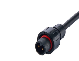 2芯推拉自鎖式M16防水連接器 LED燈電源線