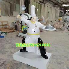 梅州餐饮人物玻璃钢卡通厨师雕塑零售价厂家