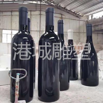 深圳仿真蓝莓酒红酒瓶玻璃钢雕塑模型价格厂