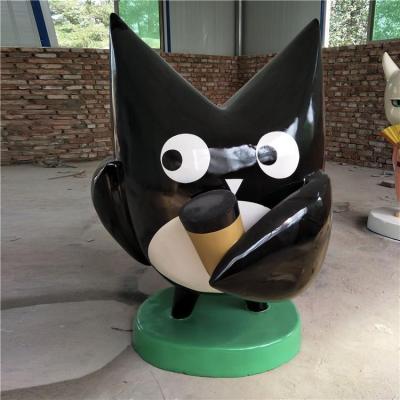 公园卡通动物雕塑狐狸形象卡通玻璃钢制作