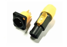 小黃黑電源線航空插頭 燈光音響 電源插座