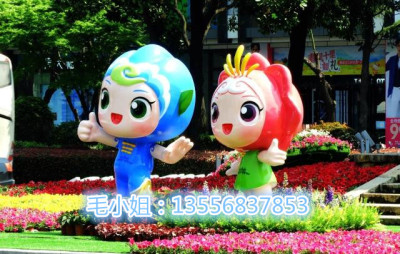 深圳城市街道吉祥物雕塑玻璃钢公仔定制厂家