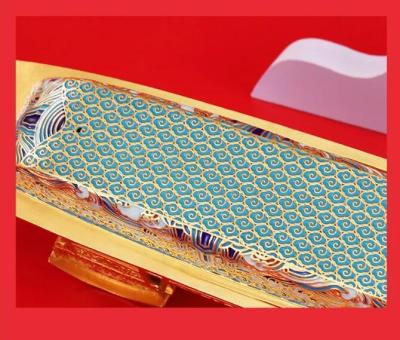 中国银蓝和花丝技法结合盛世花丝红船
