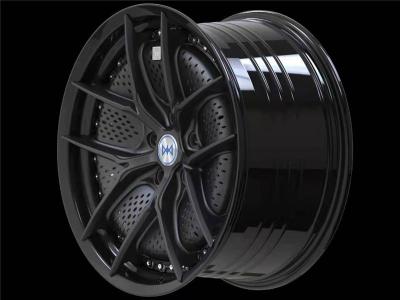 WS车轮两片式黑色新能源特斯拉汽车轮毂定制
