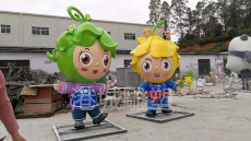 蔬菜公园展示椰菜花卡通公仔雕塑定制厂家