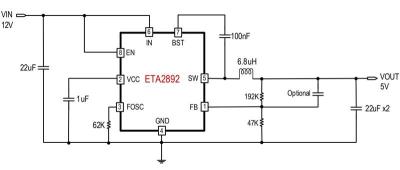 鈺泰-ETA2892E8A-40V/3A 同步降壓轉(zhuǎn)換器
