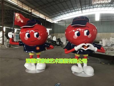 梅州团委卡通形象雕塑玻璃钢吉祥物定制厂家