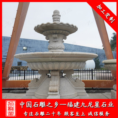 湖南黄锈石喷泉厂家 安装黄锈石水钵喷泉