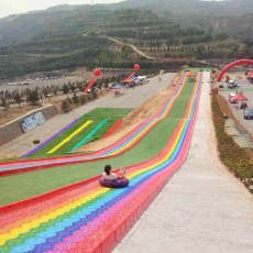 拼接组合彩虹滑道 无动力游乐滑梯施工安装