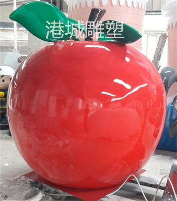 苹果小镇景区装饰大红富士苹果雕塑定制厂家