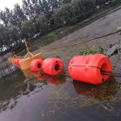 水上拦截各种漂浮物塑料浮桶升降式拦漂装置