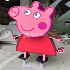 不銹鋼小豬佩奇雕塑卡通動物系列雕塑