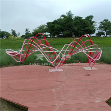 不锈钢流线雕塑不锈钢抽象景观雕塑公园雕塑