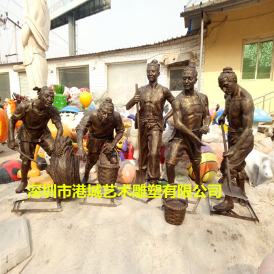 湖南知青文化主题下乡劳动人物雕塑定制厂家
