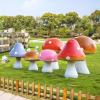 珠海儿童乐园装饰彩绘玻璃钢蘑菇雕塑报价厂