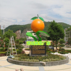 重庆供应果园基地标志玻璃钢脐橙雕塑厂家