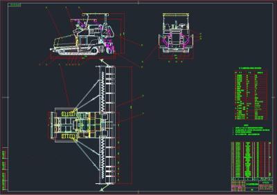 多功能攤鋪機全套cad圖紙