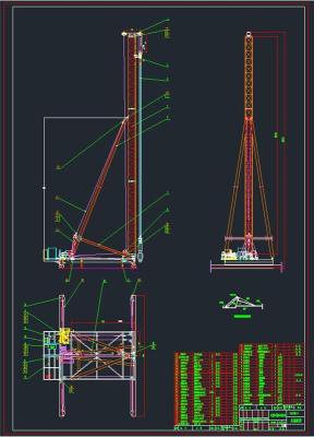柴油锤桩机全套cad图纸-打桩机全套cad图纸