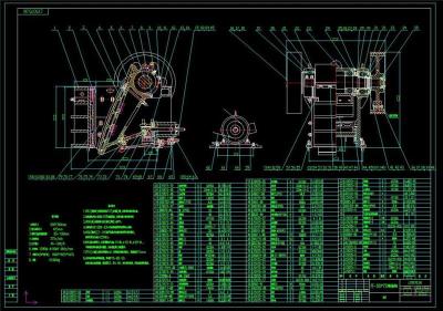 PE颚式破碎机全套cad图纸