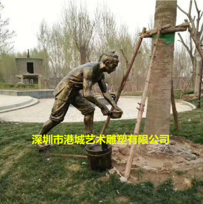 贵州农耕文化农民人物玻璃钢雕塑定制厂家