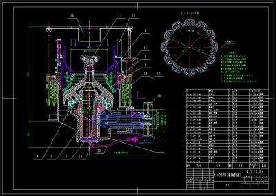西蒙斯圆锥破碎机全套cad图纸