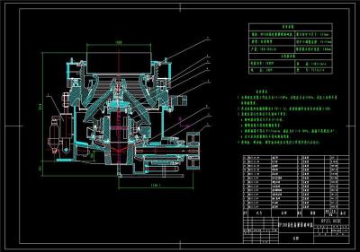 多缸液壓圓錐破碎機全套cad圖紙