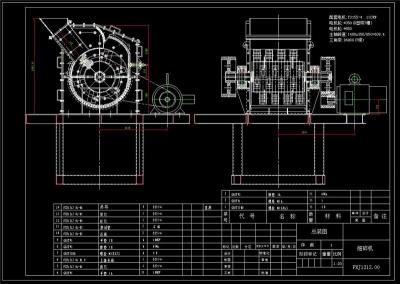 高效细碎破碎机全套cad图纸