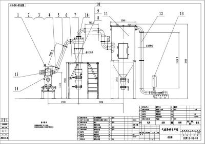 HSW型氣流粉碎機全套cad圖紙